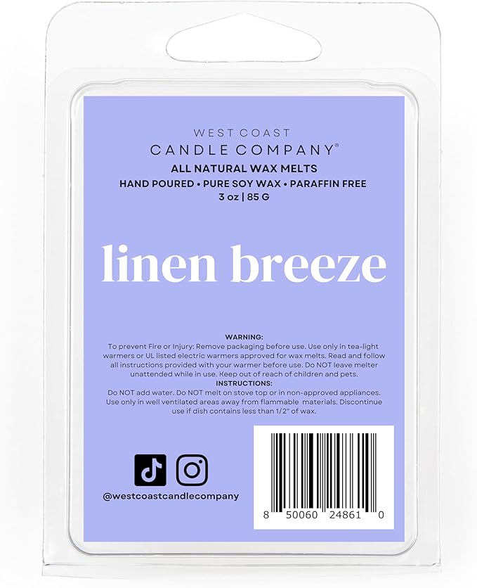 Pet Safe Wax Melts for Dogs | Non Toxic Soy Wax Melts | Natural, Paraffin-Free, Clean Burning | Odor Eliminating Wax Cubes | Linen Breeze