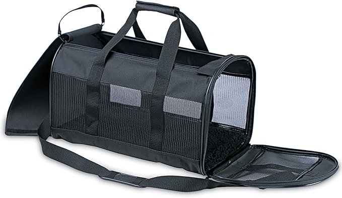 Petmate Soft-Sided Kennel Cab Pet Carrier, Black, For Dogs and Cats Up to 15 Pounds