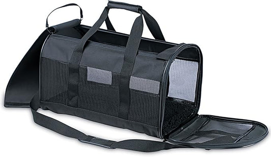 Petmate Soft-Sided Kennel Cab Pet Carrier, Black, For Dogs and Cats Up to 15 Pounds