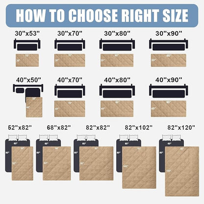 Smiry Waterproof Dog Bed Cover Pet Blanket, Soft Washable Dog Blanket for Furniture Bed Couch Sofa Reversible, Checkered (52"x82", Camel/Beige)