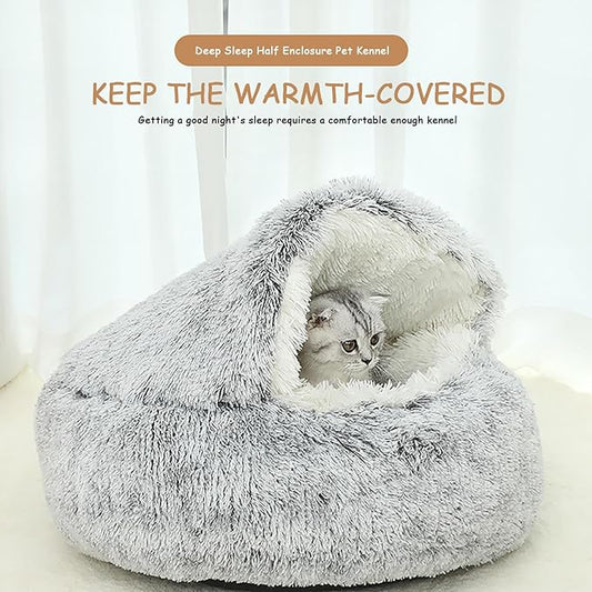 Cat Houses,Cat Beds for Indoor Cats,Cat Sleeping Bag,Small Cat Bed,Cat Condo,Cat Houses & Condos,Winter Warm Shell Semi-Closed Cat Litter Box,Pet Cat Bed,Semi-Enclosed Cat Litter Box