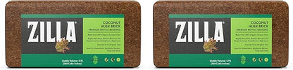 Zilla Coconut Husk Brick, Organic Bedding for Reptiles, Made with 100% Coconut Fiber, Ideal for Tropical Habitats and Egg Incubation, (Pack of 2)