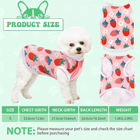 Paterr 25 Pcs Dog Shirts Printed Puppy Clothes Breathable Cartoon T Shirt for Dog Soft Puppy Clothing Lovely Pet Shirts Outfits for Pet Dogs Cats Summer Party Holiday, 25 Styles (Size: S)