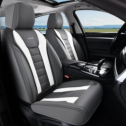 Coverado Car Seat Covers, Front Covers for Cars, Car Seat Cover Front Seats, Automotive Seat Cover, Waterproof, Leather Car Seat Cushion, Universal Interior Covers Seat Protectors for Most Cars