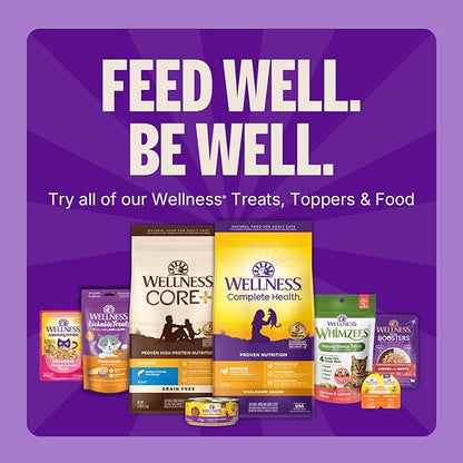 Wellness Lickable Treats Soft Puree Natural Grain Free Adult Cat Treats, Chicken Recipe, Contains 6-0.4 Ounce Squeezable Tubes