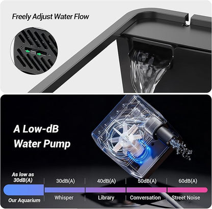3.5 Gallon Betta Fish Tank, All in One Aquarium Starter Kits with Back Filter, Adjustable Pump, 25W Heater, LED Thermometer, LED Light with Timer & Water Changer Kit, for Mom Wife