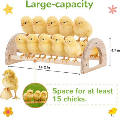 Chicken Roosting Perch Bar - Large Pine Wood with Mirror, Outdoor Use, Easy Installation