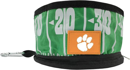 Pets First NCAA Clemson Tigers Collapsible Dog Travel Bowl Set, 2 Pack Food & Water Bowls for Dogs, Best Portable & Lightweight Leak-Proof Dog Bowls for Travel