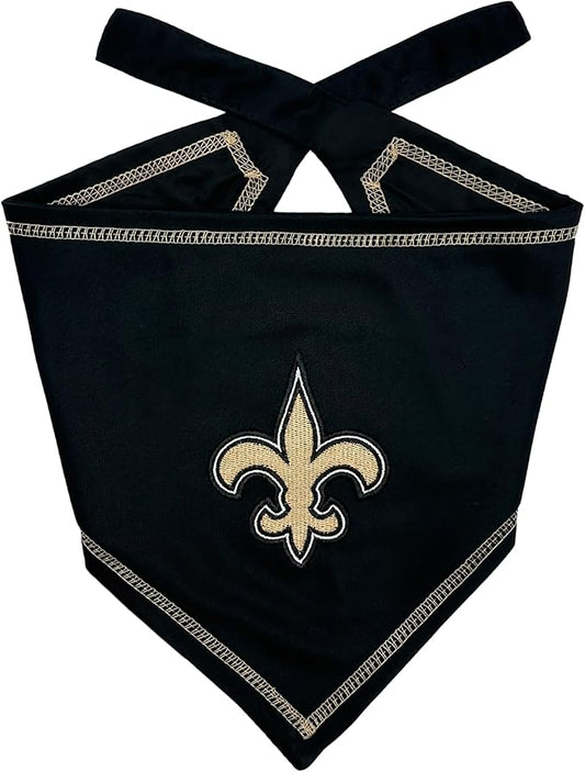 Pets First NFL New Orleans Saints TIE Bandana, Size Small/Medium. Dog Bandana Scarf Bib for Pet Cat Dog. The Ultimate Game-Day, Party Bandana