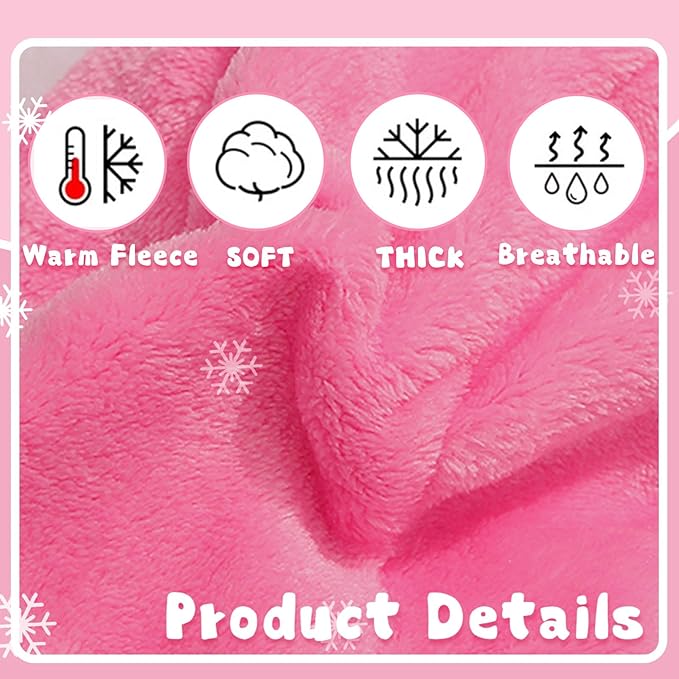 Puppy Sweaters for Small Dogs Girl Dog Dresses Winter Fleece Dog Sweater Warm Puppy Sweaters with Leash Hole Cute Pink Doggie Clothes Bowtie Chihuahua Sweater Pet Hoodie Cold Weather (X-Small)