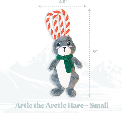 Dog Toys | Winter Plush Toy Arctic Hare Stuffed Animal for Dogs | Small Eco Friendly Toy - Easy to Clean and Made from Non Toxic Materials
