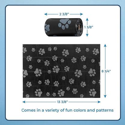 Best Pet Supplies Dog Poop Bags for Waste Refuse Cleanup, Doggy Roll Replacements for Outdoor Puppy Walking and Travel, Leak Proof and Tear Resistant, Thick Plastic - Black, 150 Bags