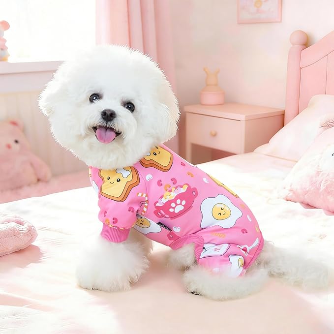 XPUDAC 4 Pack Dog Pajamas, Soft Cute Puppy Clothes, Comfy Dog Pjs Onesie Lightweight Pet Outfit for Small Medium Dogs Girl Boy, 2XL