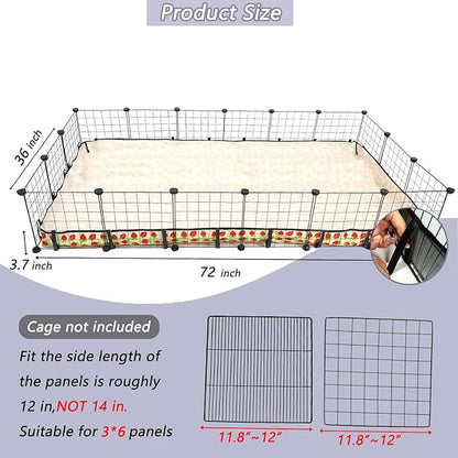 Guinea Pig Cage Liner，Washable Waterproof Oxford Cloth Cage Liners for Small Animals,Hamster Chinchilla Hedgehog Rabbit and Other Small Animals Not Include Cage (36x72 inches)