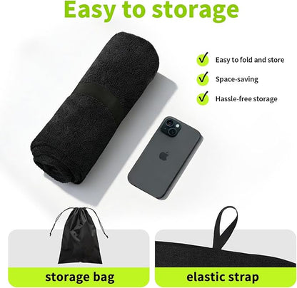 Leader Accessories Black Waterproof Sweat Towel Seat Cover Universal Non-Slip for Car Truck SUV Seat for Dog & Kid Workout Outdoor OR Sport Activities