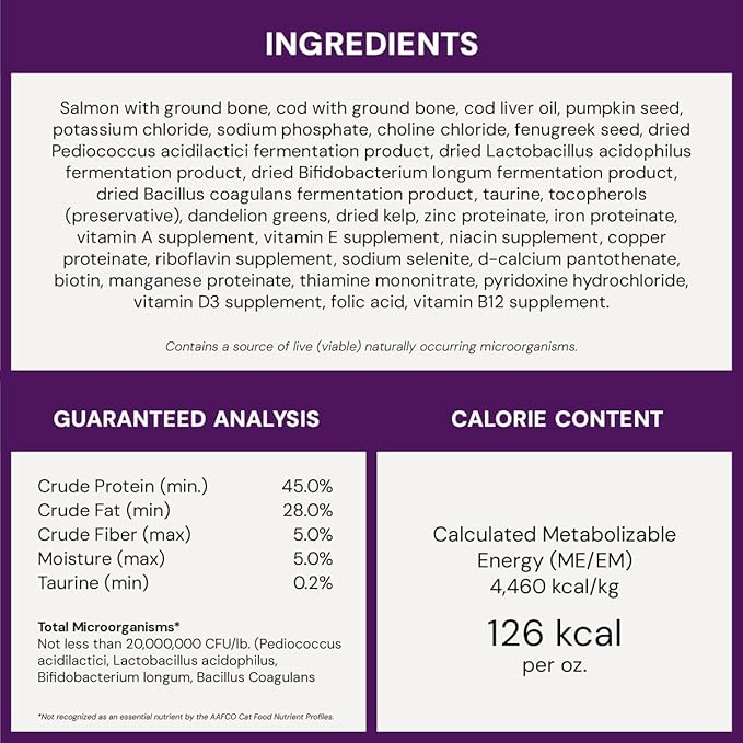 Stella & Chewy's Freeze-Dried Raw Cat Dinner Morsels - Premium Salmon & Cod Recipe with 98% Wild-Caught Fish & Organs - Natural Grain-Free Cat & Kitten Food - Made in USA - 18 oz
