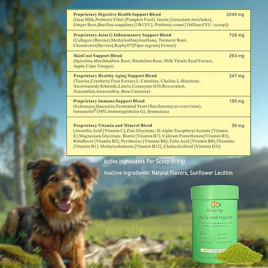Dog Multivitamin - Pet Vitamins and Supplements 45-in-1 Daily to Support Joint, Immune System, Digestive Health, Skin & Coat with Chondroitin, Omega 3 & Probiotics, 8.8oz