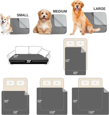 NICETOWN Sofa Slipcover Reversible Sofa Cover Water Resistant Couch Cover Furniture Protector for Pets Kids Children Dog Cat, Reusable Changing Pad, 1 PC, 82 x 82, Dark Grey/Light Grey