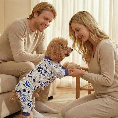 Vet-Approved Calming Dog Pajamas Onesie | High-End Hypoallergenic Polyester | Ultra-Premium & Cute for Puppy, Small Dogs Holiday Clothes & Recovery Suit | All-Season XS