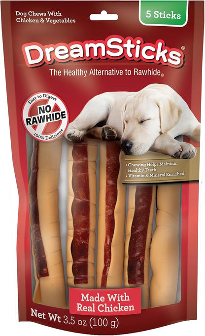 DreamBone DreamSticks, Treat Your Dog to a Chew Made WIth Real Chicken and Vegatables, 5 Count