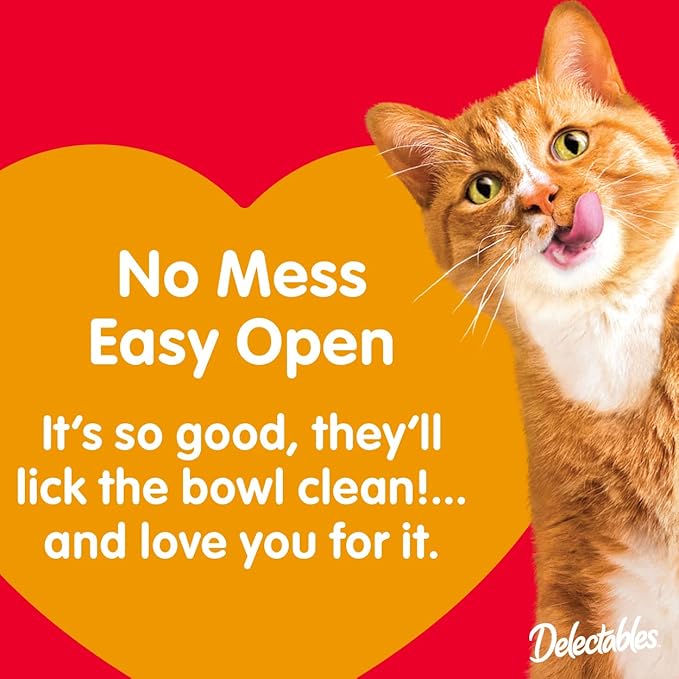 Delectables Lickable Treat Bisque Wet Cat Treat Variety, Food Topper, Hydrating, Grain-Free, No Fillers, By-Products, Added Preservatives, 1.4oz Pouch 36ct