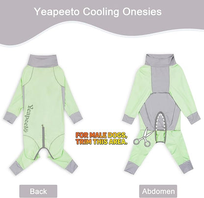 Dog Sun Protection Cooling Suit UPF 50+, Quick-Dry Breathable Jumpsuit for Large & Medium Dogs, Outdoor Dirt-Resistant Shedding Control Pet Apparel (Chartreuse, 4X-Large)