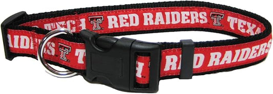 Pets First Collegiate PET Collar NEW VERSION Texas Tech Red Raiders Dog Collar, Size Large. Best Sports Team Color for Dogs & Cats. A Shiny & Colorful Dog & Cat Collar Licensed by The NCAA