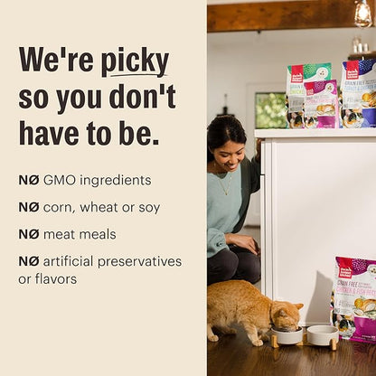The Honest Kitchen Human Grade Whole Food Clusters Grain Free Chicken Dry Cat Food - Complete & Balanced Meal or Topper - 4 lb Bag