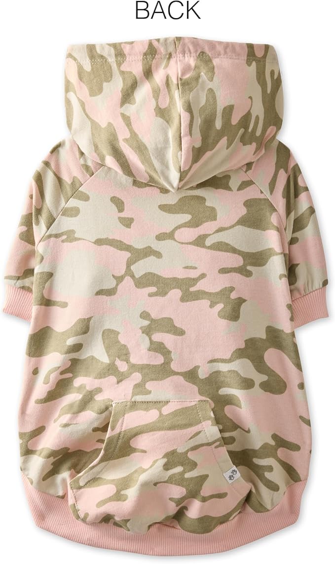 Pet Passion Rocky – The Original Lightweight Hooded Tee 100% Organic Cotton Dog Hoodie Pet Coat Sweater for All Sized Dogs, Pink Camo, Small (10-25 lbs)