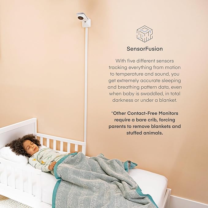 Miku Pro Smart Baby Monitor with Camera, Track Live Breathing with No Wearable, Real-Time Alerts, Sleep Analytics, 1080p Wi-Fi Video, Night Vision, and 2-Way Audio, Wall Mount & Floor Stand Included