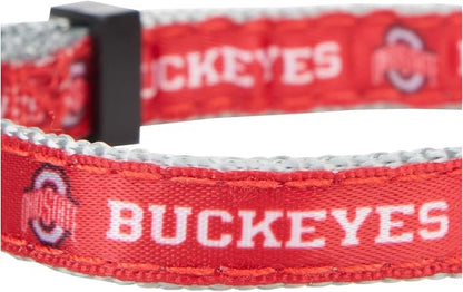 Pets First Collegiate PET Collar New Version Ohio State Buckeyes Dog Collar, Size Small. Best Sports Team Color for Dogs & Cats. A Shiny & Colorful Dog & Cat Collar Licensed by The NCAA