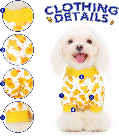 Paiaite Dog Pajamas Onesie: Comfortable Four-Legged Apparel for Small, Medium, & Large Dogs, Polyester Material for Comfort, Wrinkle Resistance, Moisture Wicking, Stretchiness Cartoon Duck M