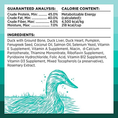 BIXBI Liberty Freeze-Dried Dog Food Topper & Treats, Duck – 95% Meat & Organs, No Refrigeration – USA Made, 26 oz
