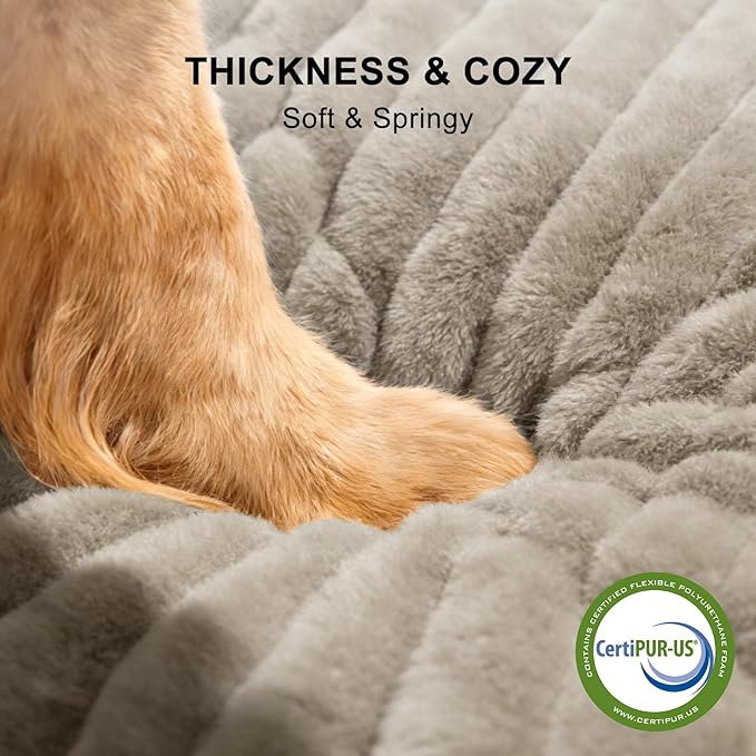 FURTIME Medium Dog Beds for Medium Dogs Washable, Orthopedic Dog Bed, Rectangle Warming Soft Calming Sleeping Puppy Bed Durable Pet Bed with Anti-Slip Bottom
