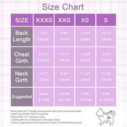 YIKEYO Dog Sweaters for Small Dogs, Dog Pajamas Winter Girl and Boy,Puppy 4 Legged Clothes Chihuahua Yorkie Teacup Jumpsuit Cute Feet Print(Purple, XXS)