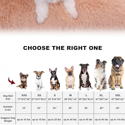 Bedfolks Plush Waterproof Dog Crate Bed, Removable Washable Cover, Faux Fur, Fluffy Kennel Bed 23"x18", Camel