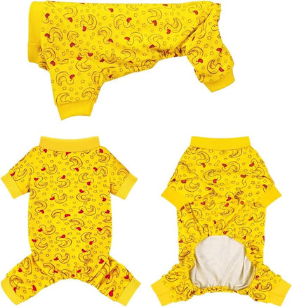 Paiaite Dog Pajamas Onesie: Comfortable Four-Legged Apparel for Small, Medium, & Large Dogs, Polyester Material for Comfort, Wrinkle Resistance, Moisture Wicking, Stretchiness Rotating Duck L