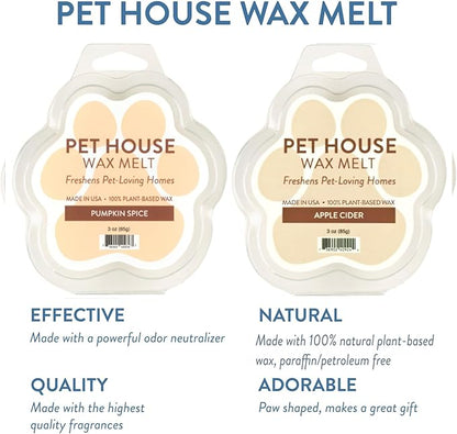 One Fur All Pet House Scented Wax Melts for Warmer - Long-Lasting Pet Friendly Plant Based Soy Wax Melts - Apple Cider and Pumpkin Spice