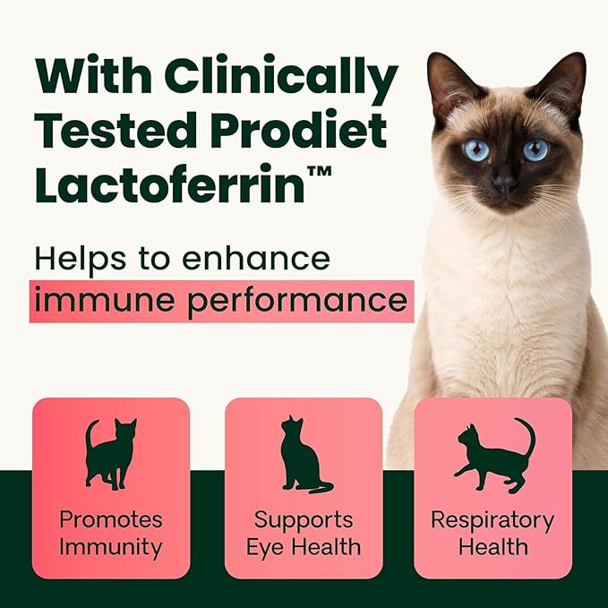 VetriScience Ultimate Strength Lysine Immunity Health Powder for Cats & Kittens, Supplement for Allergy & Nasal Support, Sneezing, Runny Nose & Watery Eyes, Chicken & Cheese Flavor, 60 Count -New Look