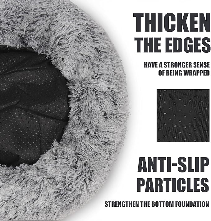 Keep Warm Lapcatz Nest Bed - Round, Fluffy, Hooded Cat Bed Cave with Anti-Slip Bottom and Machine Washable Cover for Small to Medium Pets (Green, Medium)