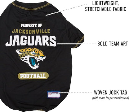 NFL Jacksonville Jaguars Dog T-Shirt for Pets, Size X-Small. Officially Licensed Pet Shirt with Team Logo, Soft Stretchable -Comfort Fit Apparel for Dogs & Cats