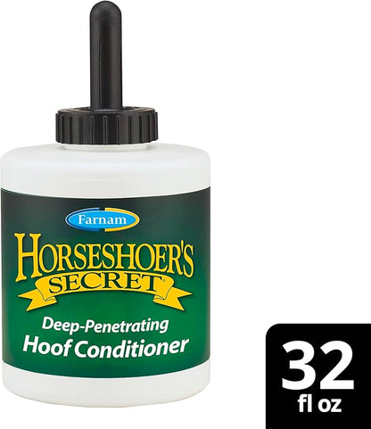 Farnam Horseshoer's Secret Deep-Penetrating Hoof Oil for Horses,Conditions Dry Hooves and Prevents Cracks,Splits and Contracted Heels,Contains Avocado Oil,32 Oz.,(Pack of 2)