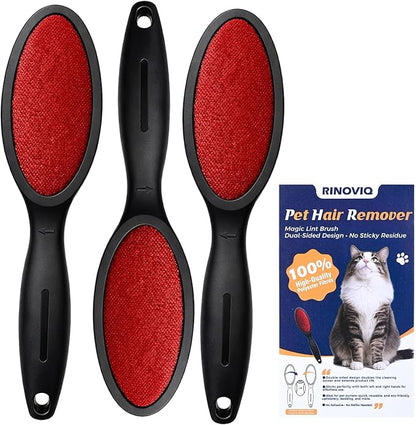 3 Pack Double Sided Magic Lint Remover Brush for Pet Hair, Reusable Velvet Fabric Lint Brush for Clothes, Couch Furniture & Upholstery, Dog & Cat Fur Remover