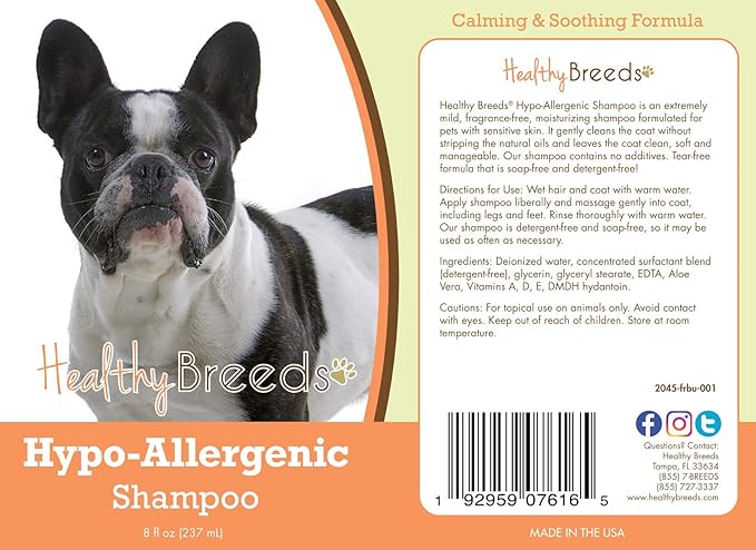 Healthy Breeds French Bulldog Hypo-Allergenic Shampoo 8 oz (Pack of 2)