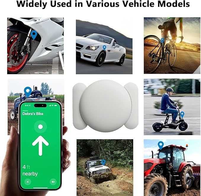 GPS Tracking Devices, 1PCS Real Time GPS Tracker for Vehicles Work with Find My (iOS Only), Car Tracker Device Hidden with Magnetic Waterproof Case (White)