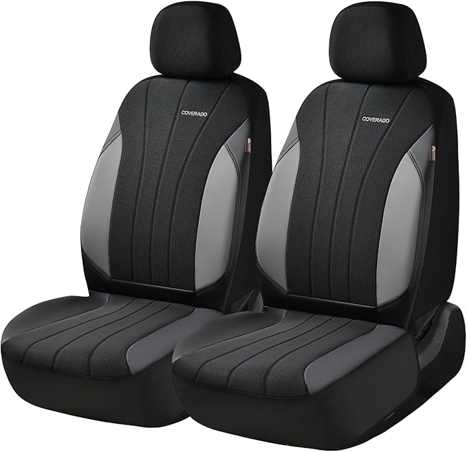 Coverado Automotive Seat Cover Full Set, Front and Rear Seat Covers, Waterproof Car Seat Covers 5 Seats, Luxury Car Seat Protectors Universal Fit for Most Vehicles, SUV, Truck, Sedan
