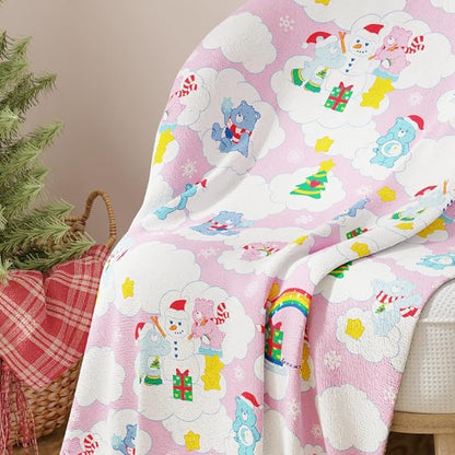 Care Bears Nostalgic Holiday Christmas Bedding Super Soft Cozy Plush Throw, 46 in x 60 in, (Officially Licensed Product) By Franco Collectibles