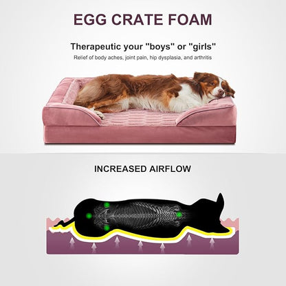 FURTIME Orthopedic Dog Beds - Waterproof Ultra Comfy Supportive Foam Pet Couch with Removable Washable Cover, Egg Foam, Nonskid Bottom