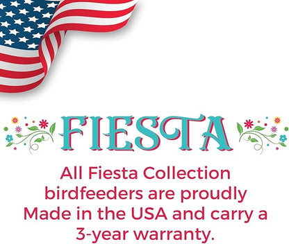 North States Village Collection - Fiesta Pink Cottage Bird Feeder: Hanging Bird Feeder for Outdoors, Holds 5 Pounds of Seed