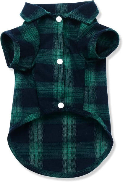 Koneseve Dog Shirt, Pet Plaid Clothes Shirt T-Shirt, Sweater Bottoming Shirt for Small Dog Cat Puppy Grid Adorable Wearing Stylish Cozy Halloween,Christmas Costumes (Green;XXL)